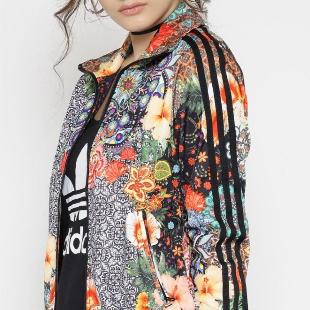 Adidas Women's Vibrant Floral Bomber Jacket - Multicolor